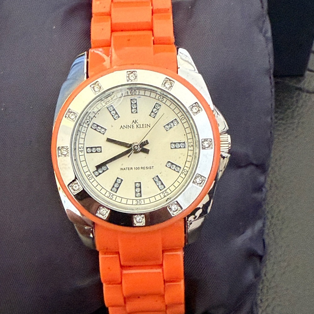 Anne Klein Navy and Silver Watch Manual
